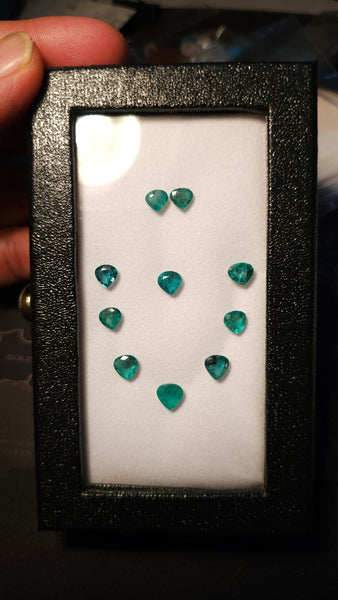 Zambian Emerald Heart Cut Gem Layout / 5 - 6 - 7 mm Heart Cut Loose Gem, Masterpiece Calibrated 100 % Natural Gemstone AAA