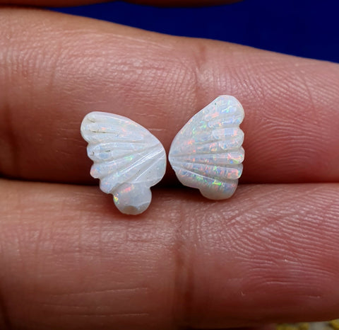 Electric Blue-Green-Red Multi Fire Butterfly Wings/Australian Opal/Hand Carved/Jewelry/ Necklace/ Pendant/ Ring/Loose Gem Wings/ AAA (Small Size)