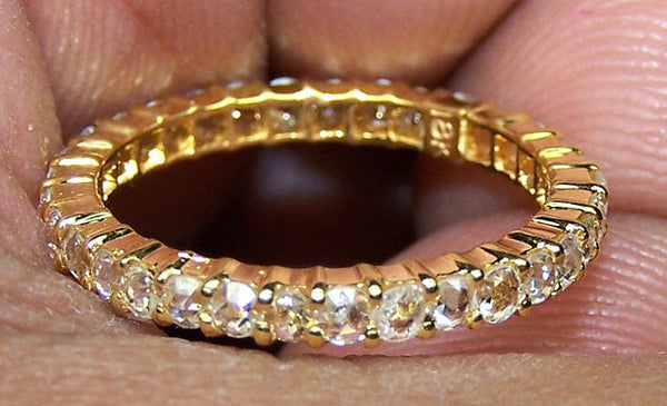 Super Unique, Premium G / VS Rose Cut Diamond Eternity Band/Ring Yellow Gold 18 K > Fine Jewelry
