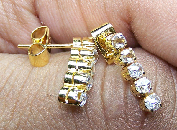 Super Unique 0.45 cts G/H SI Rose Cut Diamond Dangling Earring Yellow Gold 18 K > Fine Jewelry