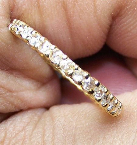 Super Unique, Premium G / VS Rose Cut Diamond Eternity Band/Ring Yellow Gold 18 K > Fine Jewelry