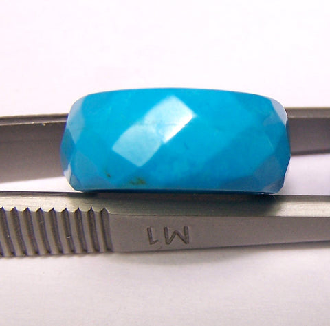 100 % Real & Natural "Sleeping Beauty" Turquoise Custom Manufactured Flat Checker Band/Ring