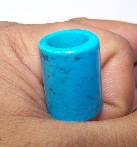 100 % Real & Natural "Sleeping Beauty" Turquoise Custom Manufactured Hand Made Cylinder Bead