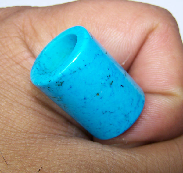 100 % Real & Natural "Sleeping Beauty" Turquoise Custom Manufactured Hand Made Cylinder Bead