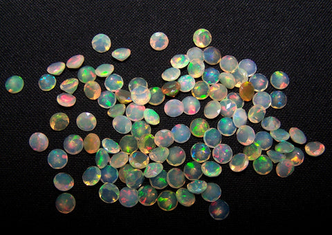 Masterpiece Calibrated 5 mm Round Cut Insane Rainbow Fire Ethiopian Welo Opal, 100 % Natural Loose Gemstone