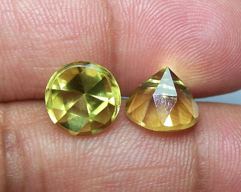 Masterpiece Collection : Amazing Lemon Topaz Rose Cut Round Gem, Calibrated 10 x 10 mm Round, 100 % Natural Loose Gemstone Per Wholesale Sample Order Lot/ Parcel