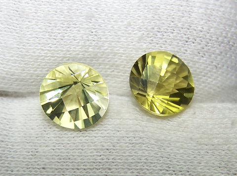 Masterpiece Collection : Amazing Lemon Topaz Checkered Board Top with Diamond Cut Pavilion, Calibrated 10 x 10 mm Round, 100 % Natural Loose Gemstone Per Wholesale Sample Order Lot/ Parcel