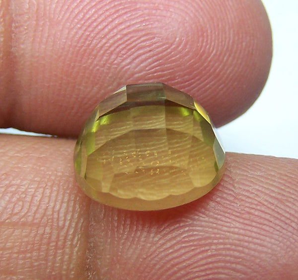 Masterpiece Collection : Amazing Lemon Topaz Checkered Cut Dome Gem, Calibrated 12 x 12 mm Round, 100 % Natural Loose Gemstone Per Wholesale Sample Order Lot/ Parcel