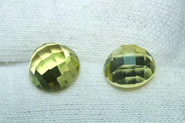 Masterpiece Collection : Amazing Lemon Topaz Checkered Cut Dome Gem, Calibrated 10 x 10 mm Round, 100 % Natural Loose Gemstone Per Wholesale Sample Order Lot/ Parcel
