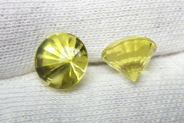 Masterpiece Collection : Amazing Lemon Topaz Buff Top Diamond Cut, Calibrated 10 x 10 mm Round, 100 % Natural Loose Gemstone Per Wholesale Sample Order Lot/ Parcel