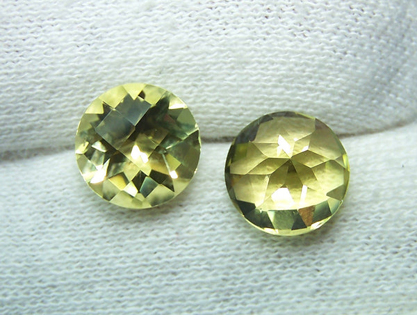 Masterpiece Collection : Amazing Lemon Topaz Checkered Board Cut, Calibrated 10 x 10 mm Round, 100 % Natural Loose Gemstone Per Wholesale Sample Order Lot/ Parcel