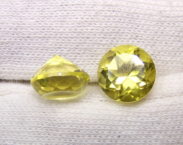 Masterpiece Collection : Amazing Lemon Topaz Magna Cut, Calibrated 10 x 10 mm Round, 100 % Natural Loose Gemstone Per Wholesale Sample Order Lot/ Parcel