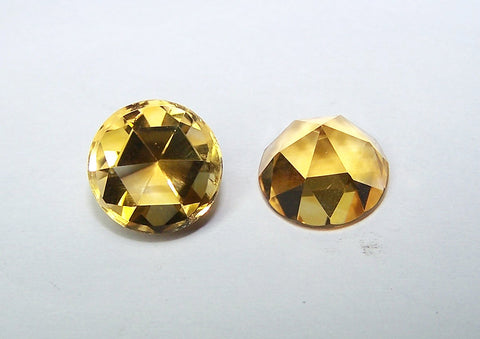 Masterpiece Collection : Amazing Golden Topaz Rose Cut Round Gem, Calibrated 10 x 10 mm Round, 100 % Natural Loose Gemstone Per Wholesale Sample Order Lot/ Parcel