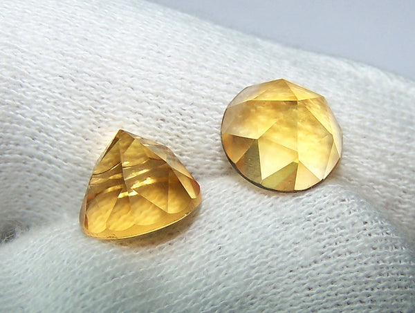 Masterpiece Collection : Amazing Golden Topaz Rose Cut Round Gem, Calibrated 10 x 10 mm Round, 100 % Natural Loose Gemstone Per Wholesale Sample Order Lot/ Parcel