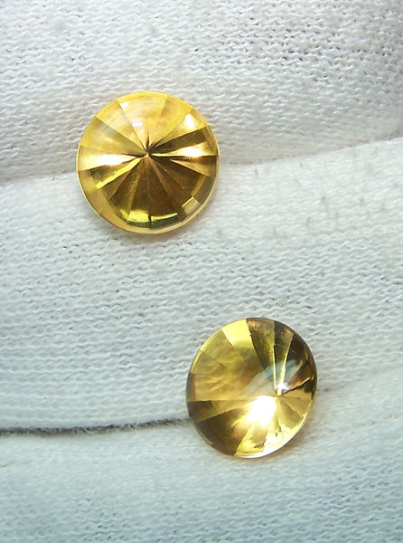 Masterpiece Collection : Amazing Golden Topaz Buff Top Diamond Cut, Calibrated 10 x 10 mm Round, 100 % Natural Loose Gemstone Per Wholesale Sample Order Lot/ Parcel