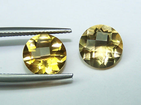 Masterpiece Collection : Amazing Golden Topaz Checkered Board Cut, Calibrated 10 x 10 mm Round, 100 % Natural Loose Gemstone Per Wholesale Sample Order Lot/ Parcel