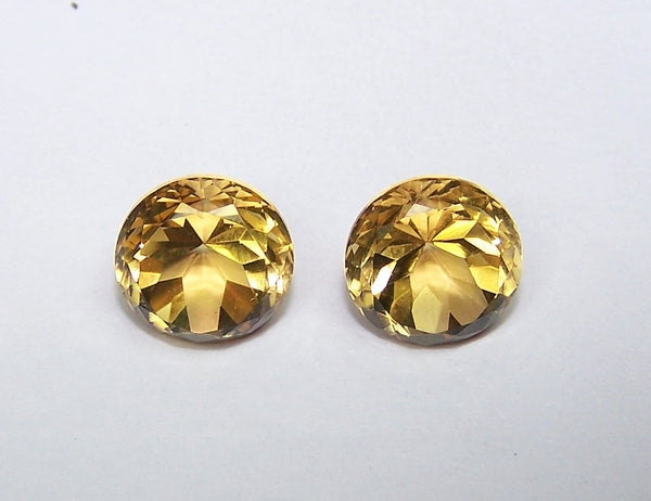 Masterpiece Collection : Amazing Golden Topaz Magna Cut, Calibrated 10 x 10 mm Round, 100 % Natural Loose Gemstone Per Wholesale Sample Order Lot/ Parcel