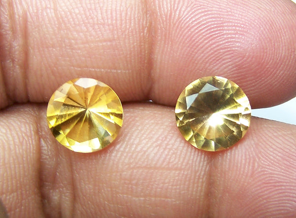 Masterpiece Collection : Amazing Golden Topaz Brilliant Diamond Cut, Calibrated 10 mm Round, 100 % Natural Loose Gemstone Per Wholesale Sample Order Lot/ Parcel