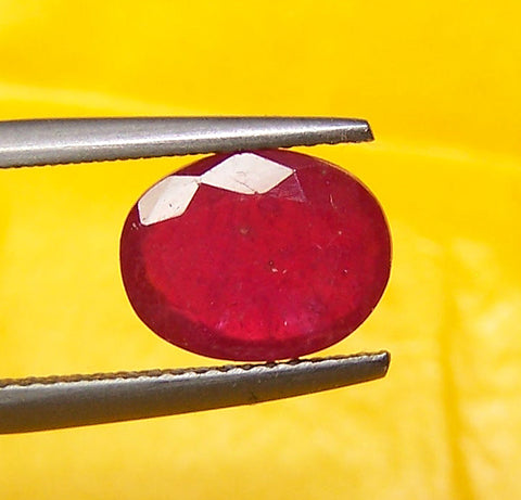 3.06 cts Mozambique Ruby Faceted Thin Slice Oval Gem, Great color & Transperancy, Loose Gemstone AAA