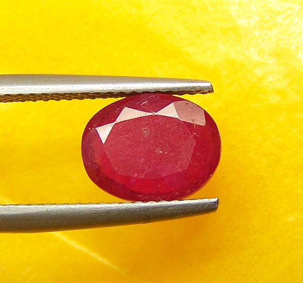 3.06 cts Mozambique Ruby Faceted Thin Slice Oval Gem, Great color & Transperancy, Loose Gemstone AAA