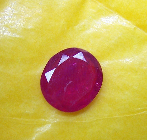 3.70 cts Mozambique Ruby Faceted Thin Slice Oval Gem, Great color & Transperancy, Loose Gemstone AAA