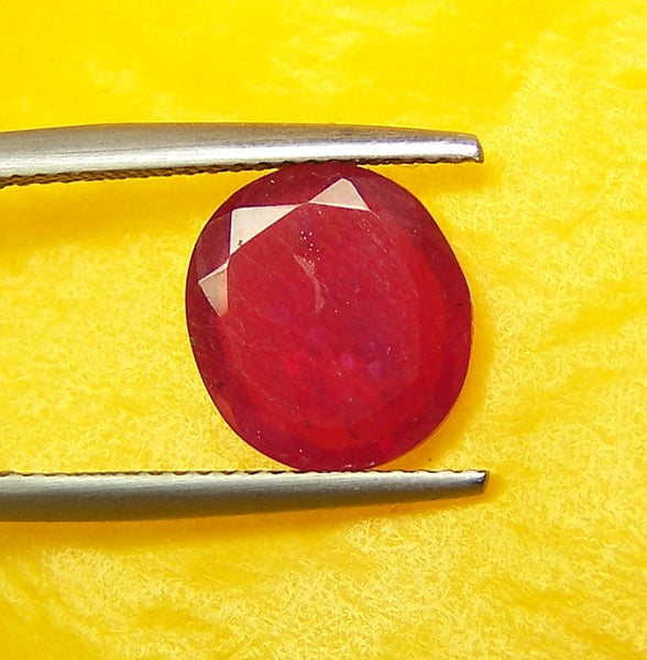 3.70 cts Mozambique Ruby Faceted Thin Slice Oval Gem, Great color & Transperancy, Loose Gemstone AAA