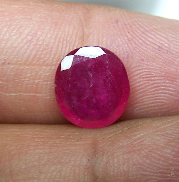 3.70 cts Mozambique Ruby Faceted Thin Slice Oval Gem, Great color & Transperancy, Loose Gemstone AAA