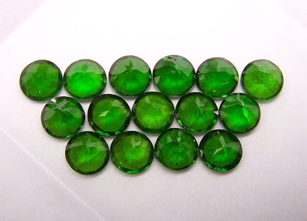 Masterpiece Collection : 6 MM Lush Green Chrome Diopside Round Cut Gemstones, Goods Second Quality, 100 % Natural Loose (15 Pcs) Gemstone Wholesale Lot/Parcel Sample AA