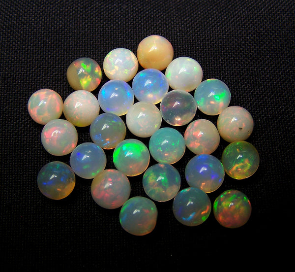 Masterpiece Ultra Rare Insane Multi Rainbow Fire Color Play Ethiopian Welo Opal 6 to 6.5 MM Round Sphere Balls AAA Wholesale Lot / Parcel
