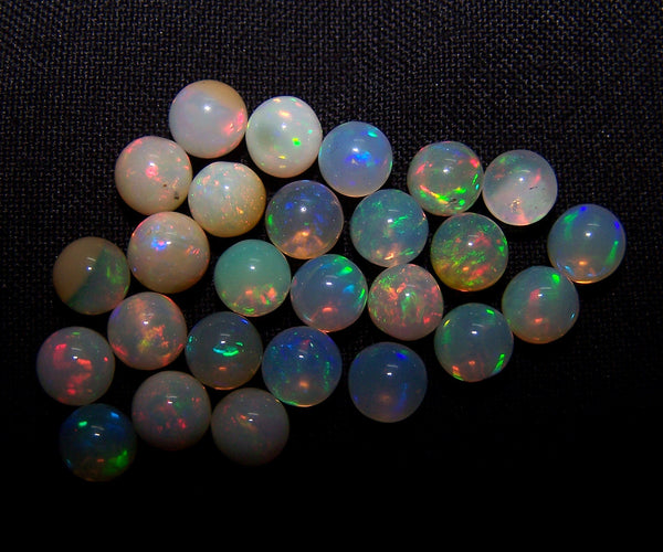 Masterpiece Ultra Rare Insane Multi Rainbow Fire Color Play Ethiopian Welo Opal 6 to 6.5 MM Round Sphere Balls AAA Wholesale Lot / Parcel