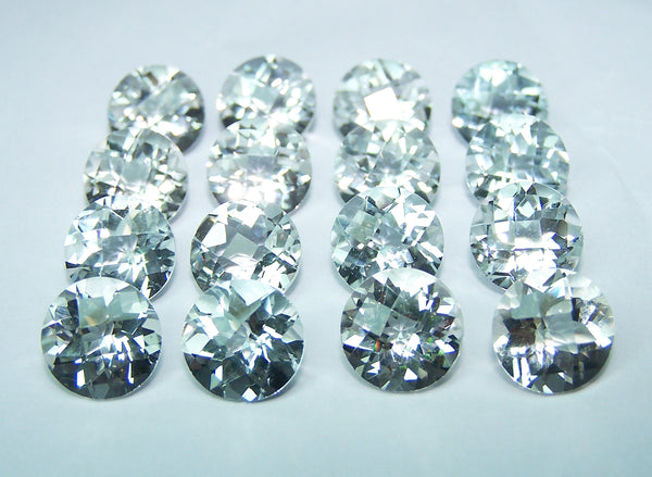 Masterpiece Collection : Amazing White Topaz IF clean, Checkered Board Cut, Calibrated 10 x 10 mm Round, 100 % Natural Loose Gemstone Wholesale Sample Order Lot/ Parcel