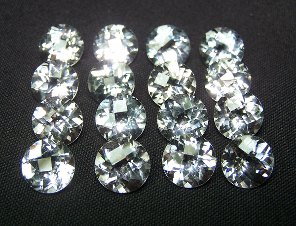 Masterpiece Collection : Amazing White Topaz IF clean, Checkered Board Cut, Calibrated 10 x 10 mm Round, 100 % Natural Loose Gemstone Wholesale Sample Order Lot/ Parcel