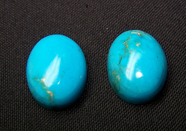 Masterpiece Collection : 100 % Real & Natural "sleeping Beauty" Turquoise Smooth 19 X 14 Mm Calibrated Oval Cabochons - Pair > For Earrings