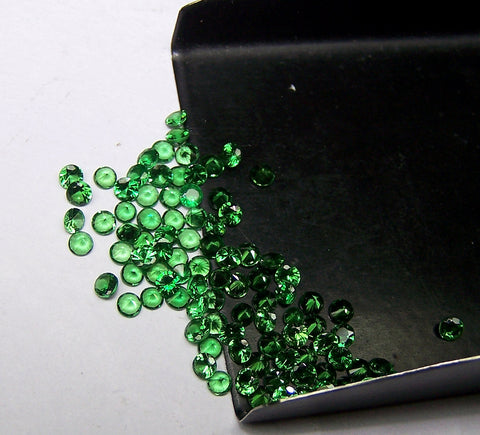Masterpiece Collection : Amazing Hot Premium Lush Emerald Green 2 to 2.5 MM Tsavorite Round Diamond Cut Gems, 100 % Natural Loose Gemstone Wholesale Lot/Parcel