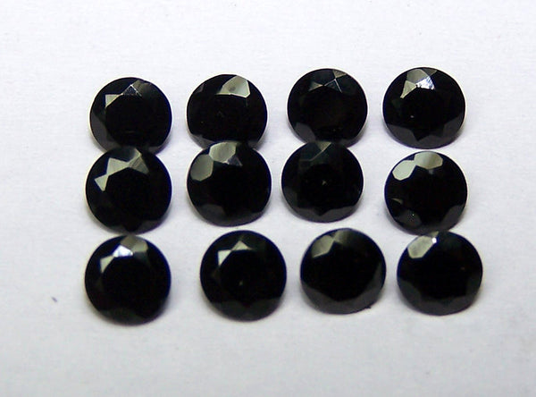 Masterpiece Collection : Amazing Pitch Black 4 Mm Faceted Round Black Spinel, 100 % Natural Loose Gemstone Wholesale Lot/parcel Aaa