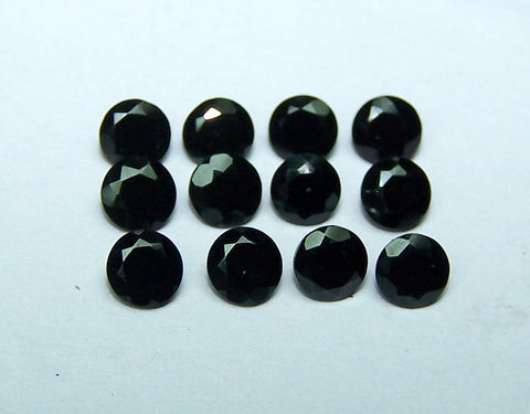 Masterpiece Collection : Amazing Pitch Black 4 Mm Faceted Round Black Spinel, 100 % Natural Loose Gemstone Wholesale Lot/parcel Aaa