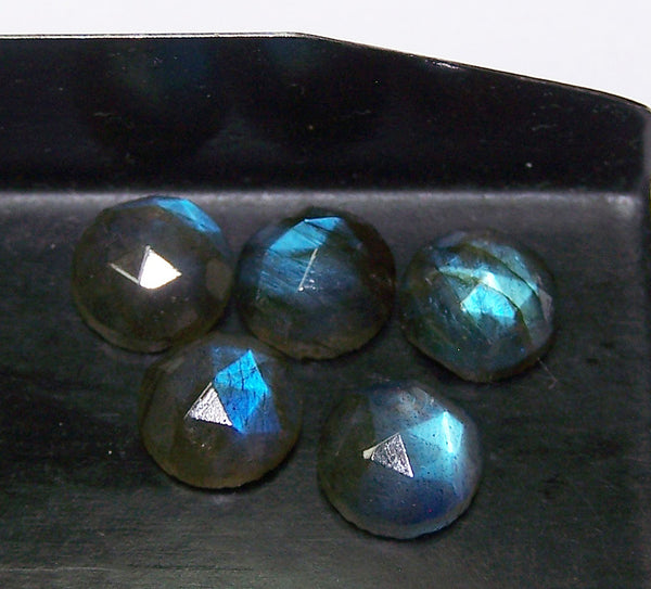 Masterpiece Collection : 7 mm Round Pre-Form Cabochons of Natural Blue Flashy Labradorite Gems > Ideal for Rose Cut Faceting over Gems > Wholesale Parcel/Lot