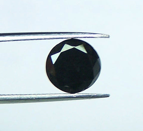 Magnificent 1.44 cts Pitch Black Diamond Solitaire Brilliant Cut Round > Loose Gemstone AAA