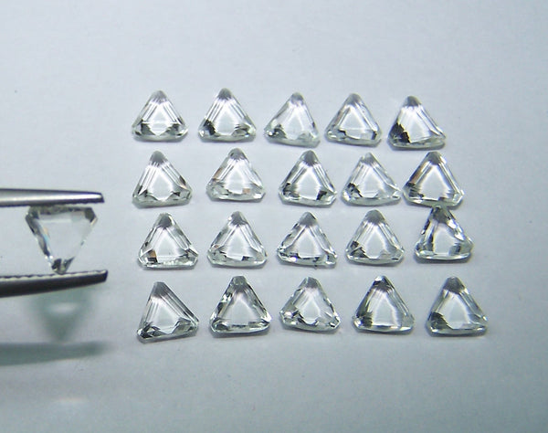 Masterpiece Calibrated 5 x 5 mm Triangle Shape Rose Cut African White Topaz 100 % Natural, IF/VVS Loose Gemstone Lot/Parcel