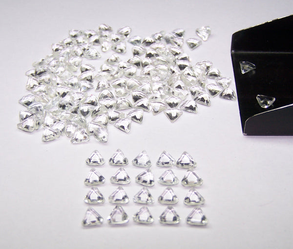 Masterpiece Calibrated 5 x 5 mm Triangle Shape Rose Cut African White Topaz 100 % Natural, IF/VVS Loose Gemstone Lot/Parcel