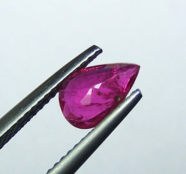 Africa - Mozambique Mines Ruby Faceted Pear Gem, Great color & Transparency, Loose Gemstone AAA