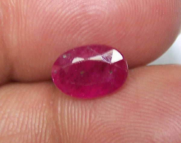 2.40 cts Mozambique Ruby Faceted Oval Gem, Great color, Semi-Translucent, Loose Gemstone AAA