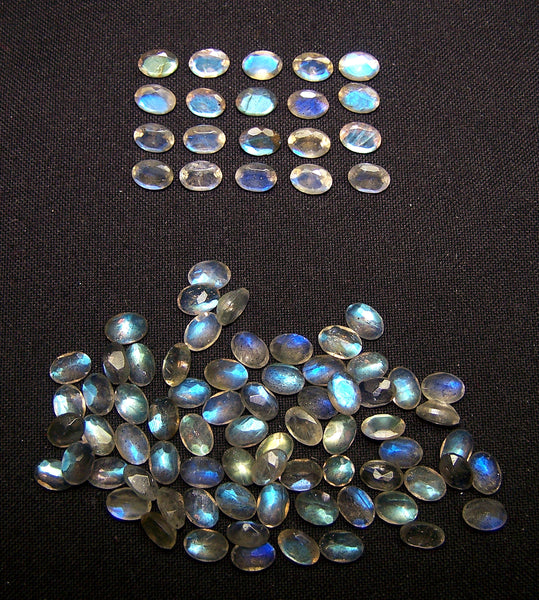 Masterpiece Collection : High Quality 5 X 7 MM Ovals / Multi Blue Fire Rainbow Labradorite Faceted Oval / Wholesale Parcel/lot AAA Gems