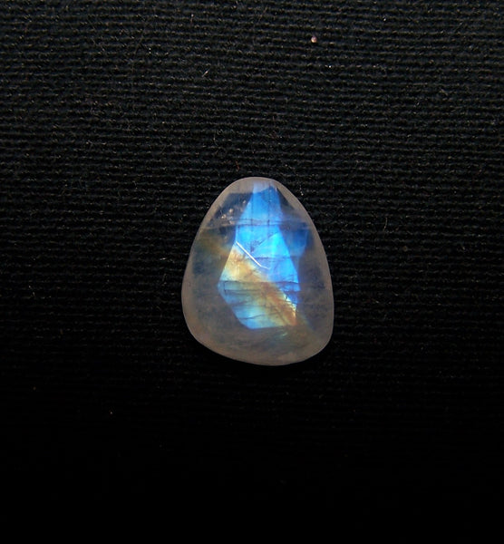 Multi Rainbow Fire Moonstone, Rose Cut Faceted, Hand Crafted Silver Bezel Ring AAA