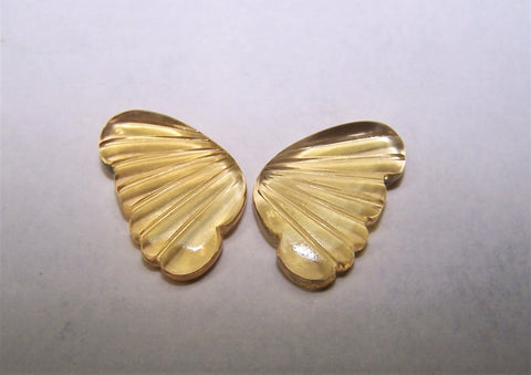 Custom Made Citrine Butterfly Wings Shaped Hand Carved Gems, Sample Pieces Loose Gems,100 % Natural AAA