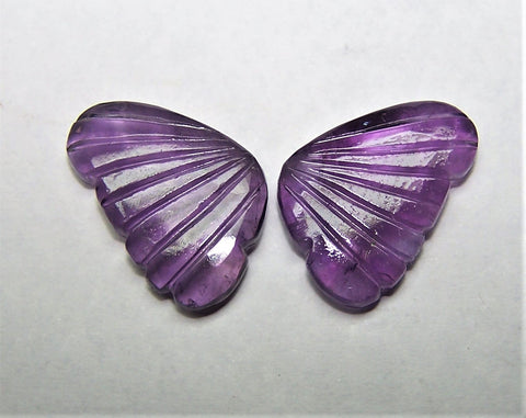Custom Made - African Amethyst Fancy Butterfly Wings Shaped Hand Carved Gems, Sample Pieces Loose Gems,100 % Natural AAA