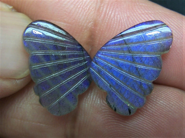 Custom Cut Blue Fire Labradorite (Semi-Translucent) Fancy Butterfly Wings Shaped Hand Carved Gems, Sample Pieces Loose Gems,100 % Natural AAA