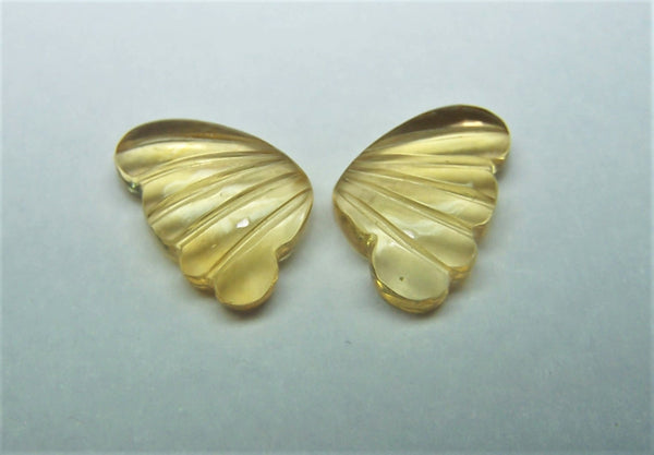 Citrine C2-C3 Shade Fancy Butterfly Wings Shaped Hand Carved Gems, Sample Pieces Loose Gems,100 % Natural AAA