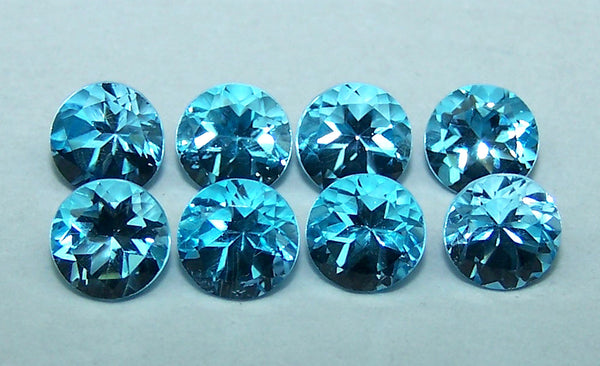 Masterpiece Calibrated 5 mm Round Cut Swiss Blue Topaz 100 % Natural, Loose Gemstone Lot/Parcel