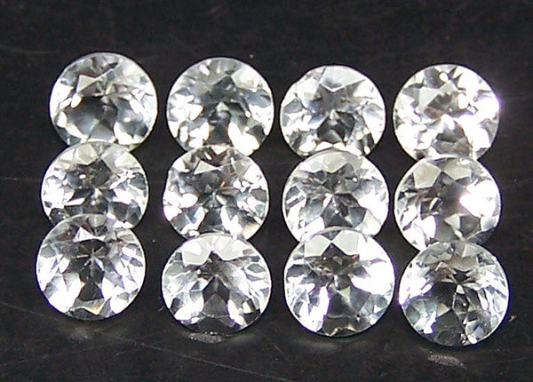 Masterpiece Calibrated 4 mm Round Cut African White Topaz 100 % Natural, IF/VVS Loose Gemstone Lot/Parcel